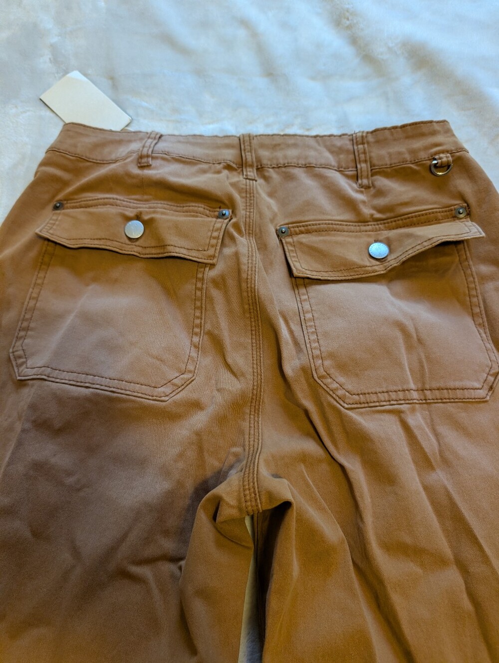 Flamingals Midwaist Wide Leg Cropped Pants Raw Hem NWT Women's Large - Picture 9 of 10